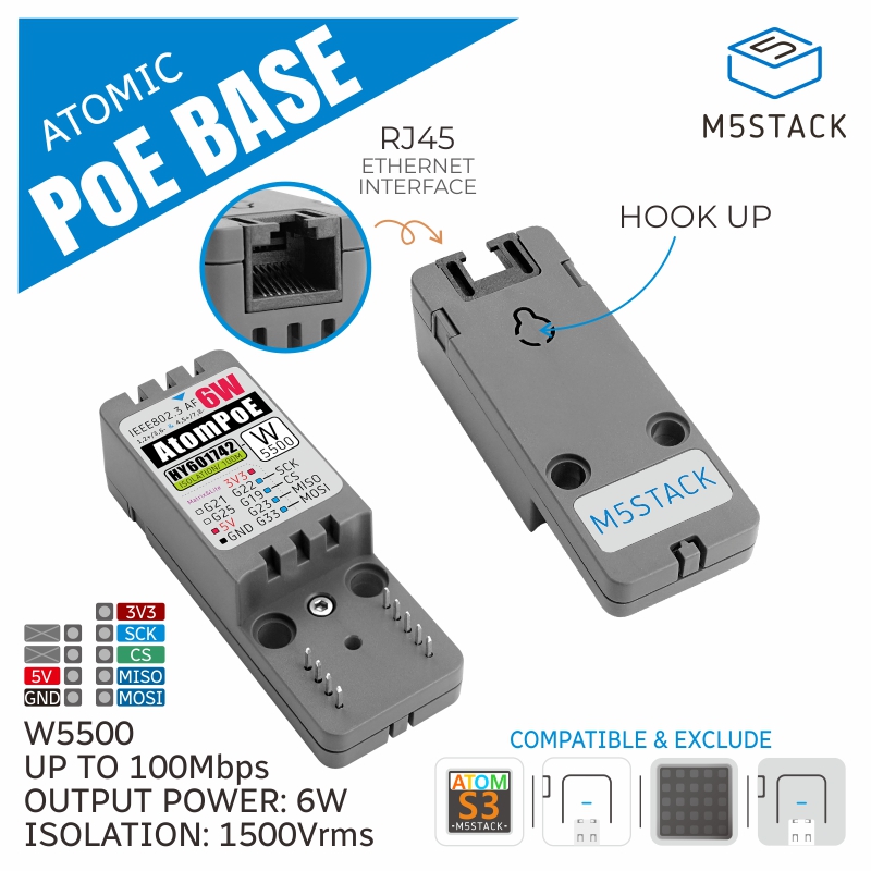 Base PoE ATOMIQUE officielle M - M5Stack avis et prix